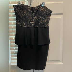 Black Lace Peplum Dress
